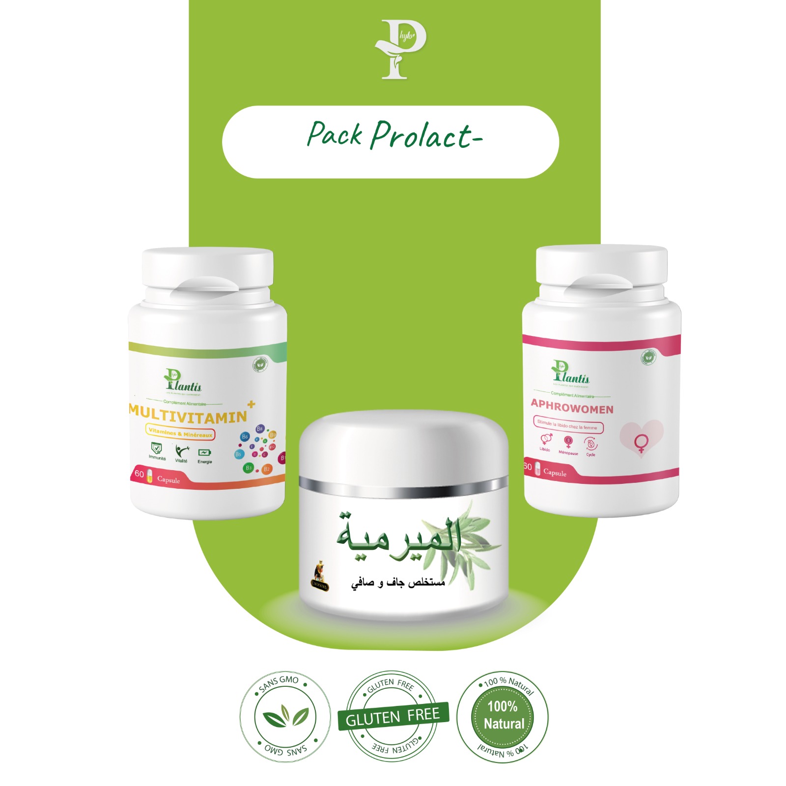 Pack Prolact-, Régulation Hormonale, Aphrowomen, Multivitamin+, Sauge, Taux de Prolactine, Phytoplantis